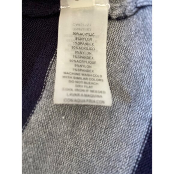 Vince Camuto NWT $128 Knit Fit & Flare Dress, Navy Red Gray Striped Trim Size S - Picture 8 of 8